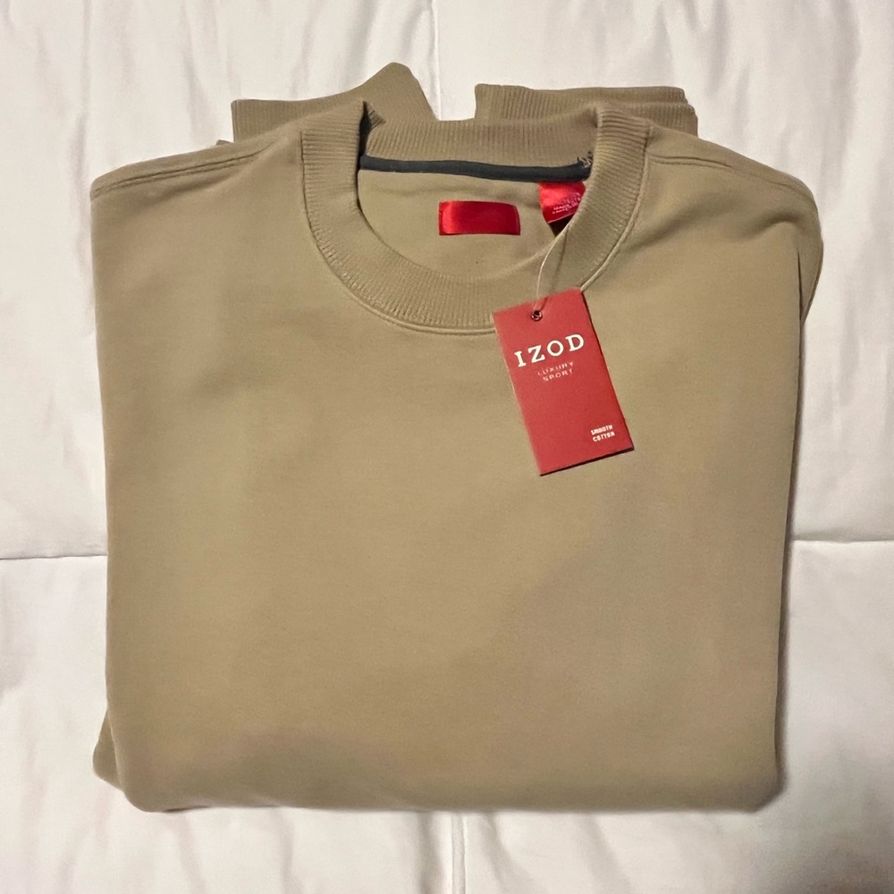NWT IZOD Tan Crewneck Sweatshirt